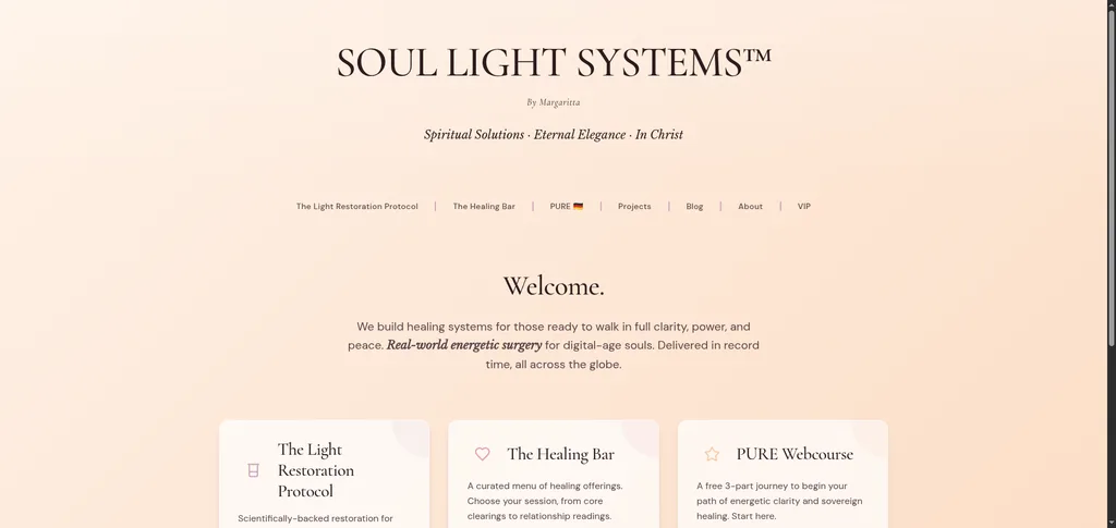 Soul Light Systems — Wellness platform